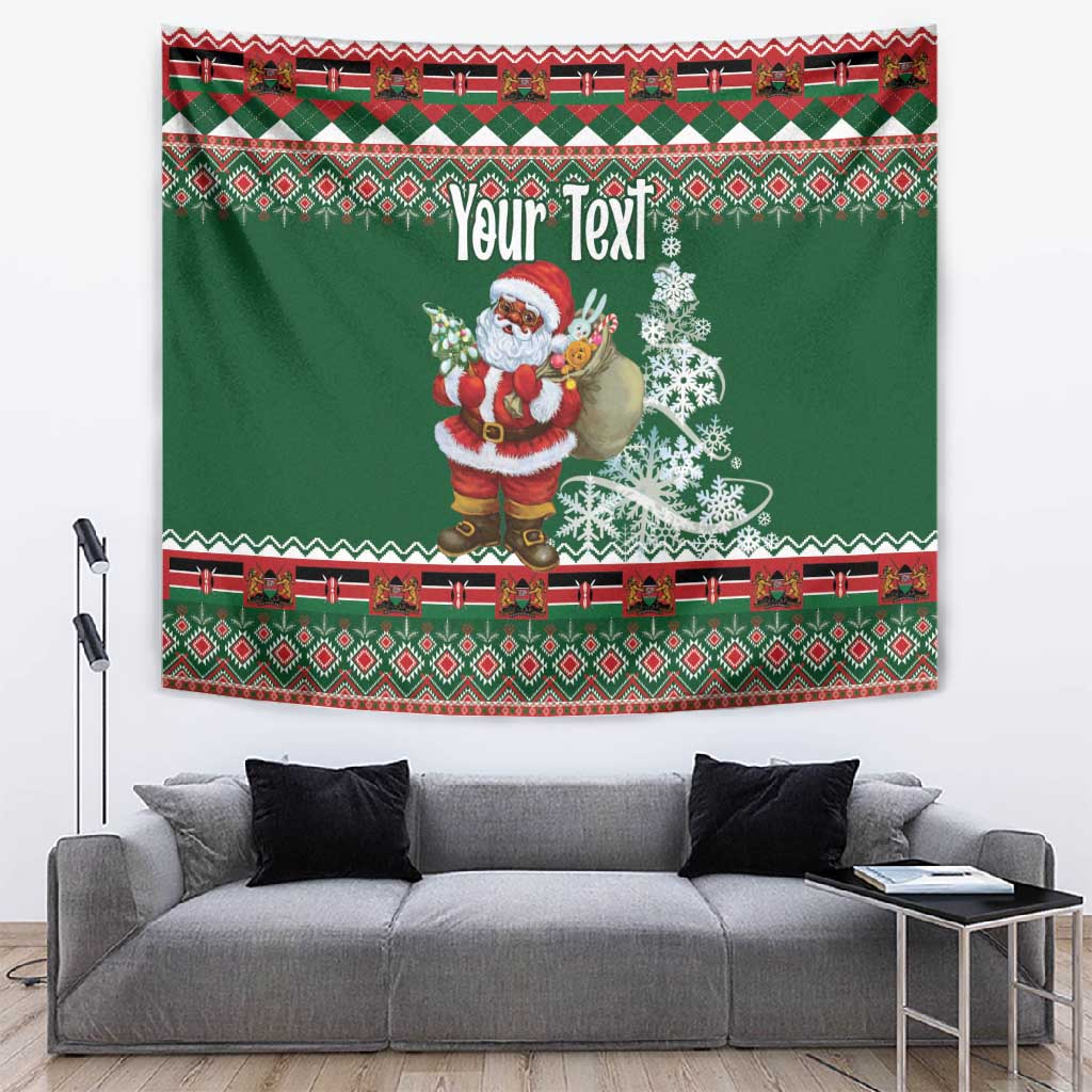 Personalized Afro Kenya Christmas Tapestry African Santa -  Folk Pattern LT18