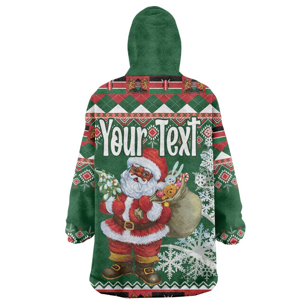 Personalized Afro Kenya Christmas Wearable Blanket Hoodie African Santa -  Folk Pattern LT18