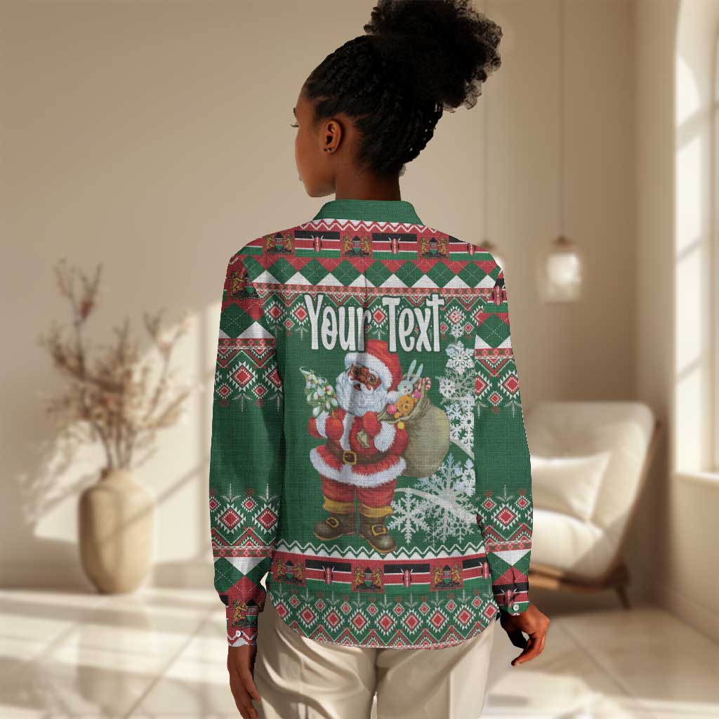 Personalized Afro Kenya Christmas Women Casual Shirt African Santa -  Folk Pattern LT18