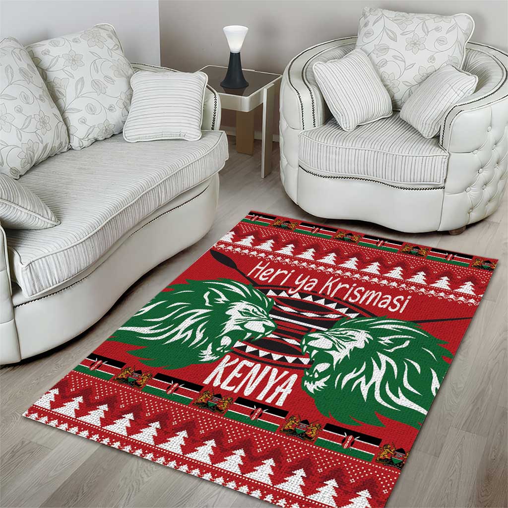 Afro Kenya Christmas Area Rug Head Lion - Heri ya Krismasi LT18