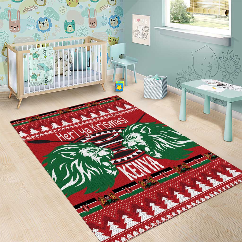 Afro Kenya Christmas Area Rug Head Lion - Heri ya Krismasi LT18