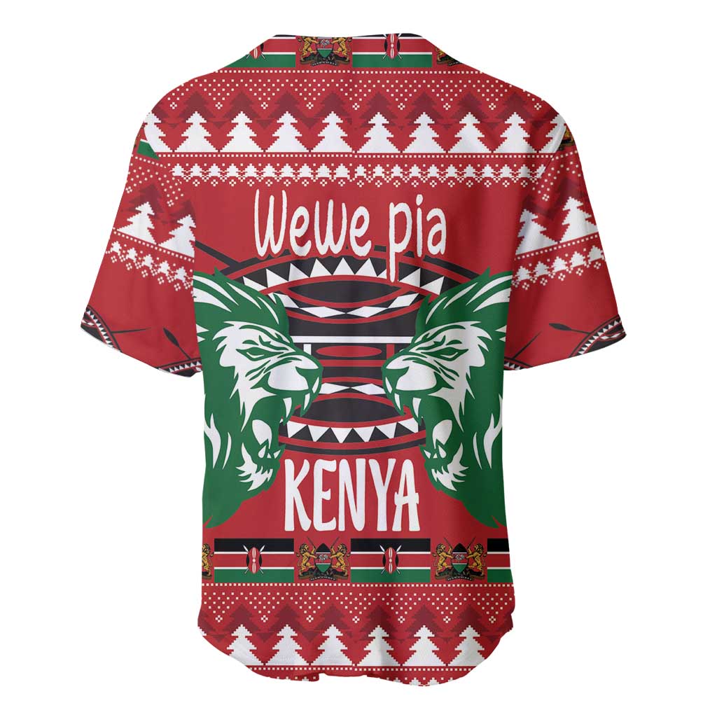 Afro Kenya Christmas Baseball Jersey Head Lion - Heri ya Krismasi LT18