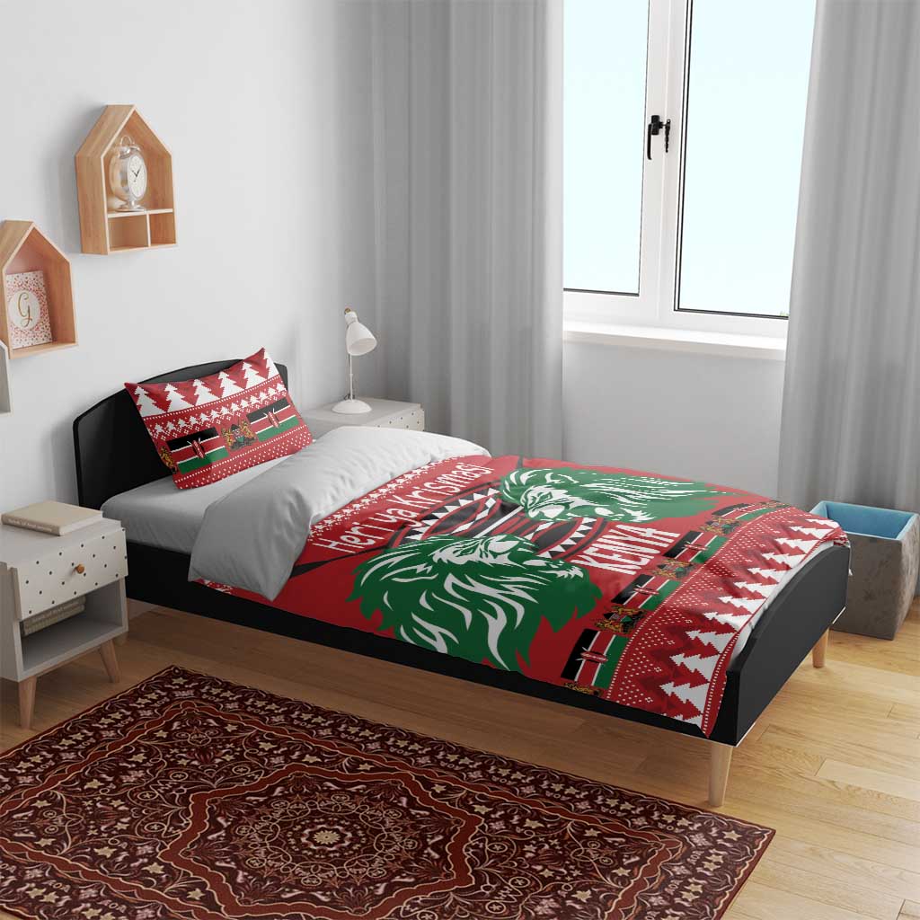 Afro Kenya Christmas Bedding Set Head Lion - Heri ya Krismasi LT18