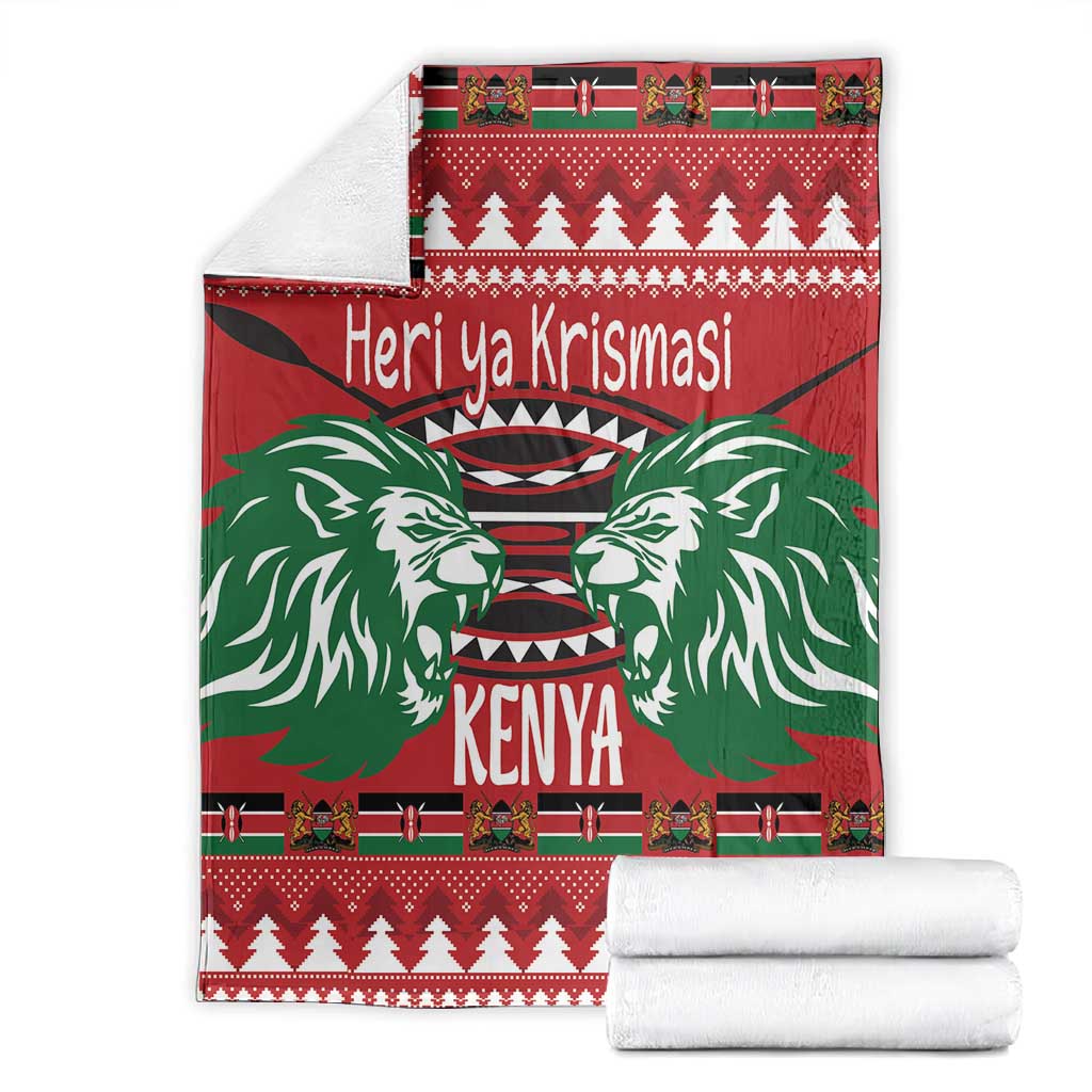 Afro Kenya Christmas Blanket Head Lion - Heri ya Krismasi LT18