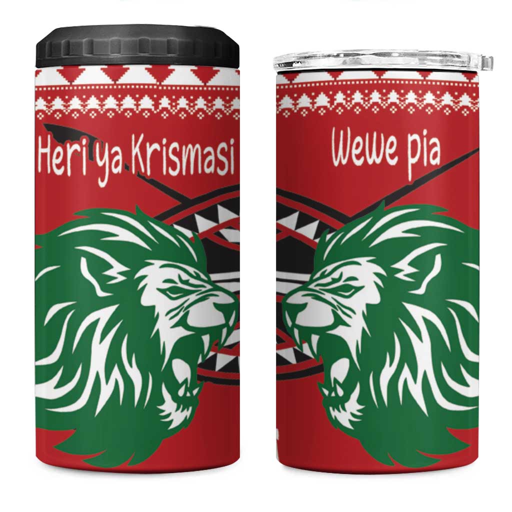 Afro Kenya Christmas 4 in 1 Can Cooler Tumbler Head Lion - Heri ya Krismasi LT18
