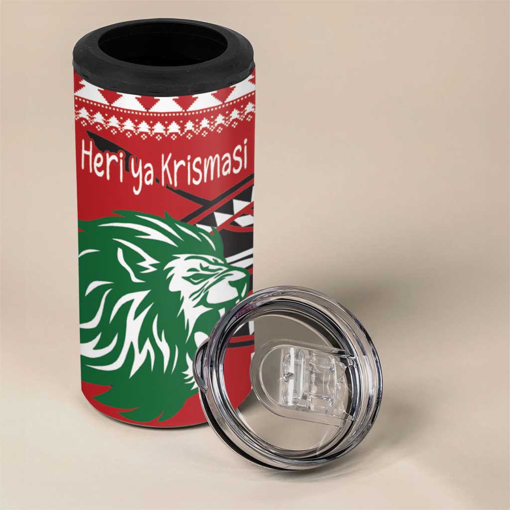 Afro Kenya Christmas 4 in 1 Can Cooler Tumbler Head Lion - Heri ya Krismasi LT18