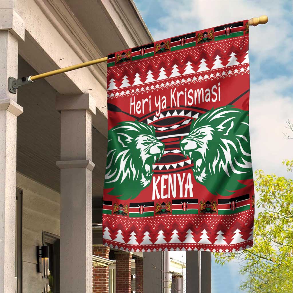 Afro Kenya Christmas Garden Flag Head Lion - Heri ya Krismasi LT18