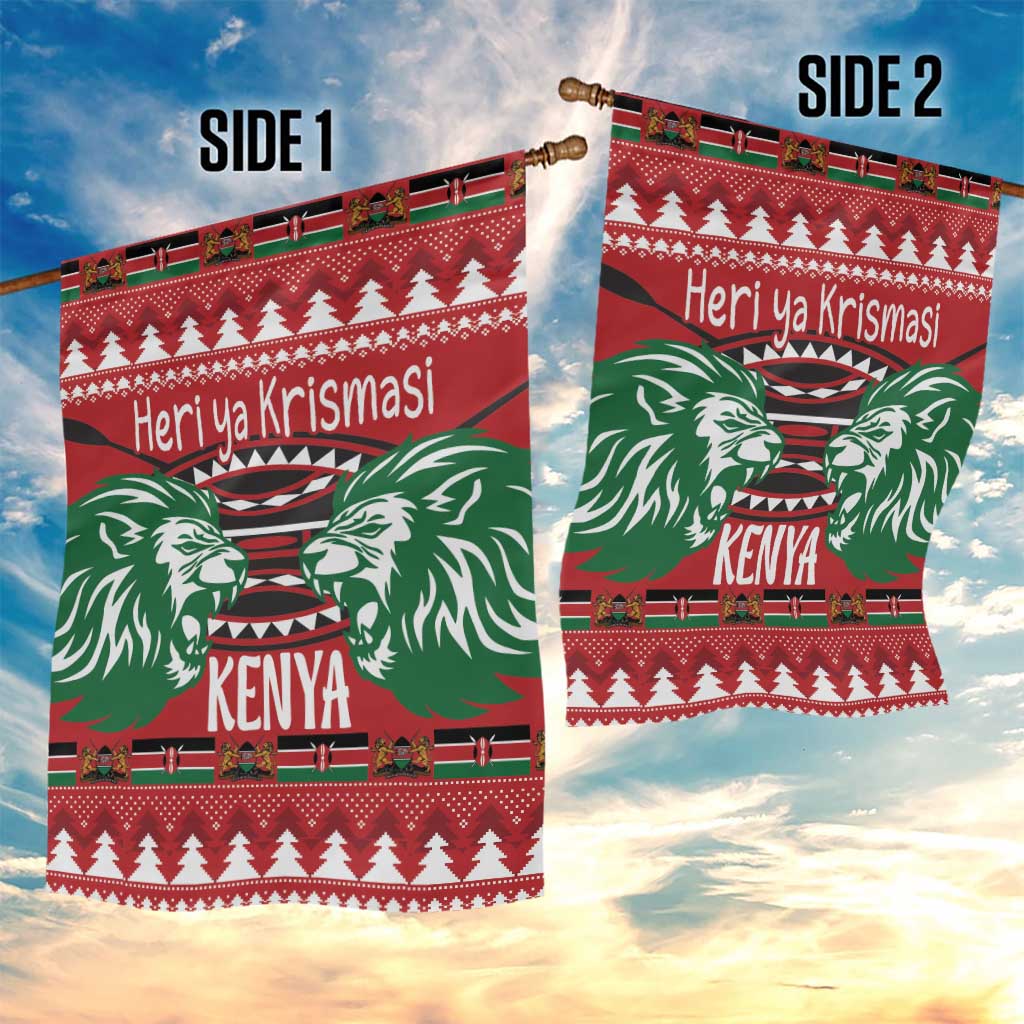 Afro Kenya Christmas Garden Flag Head Lion - Heri ya Krismasi LT18