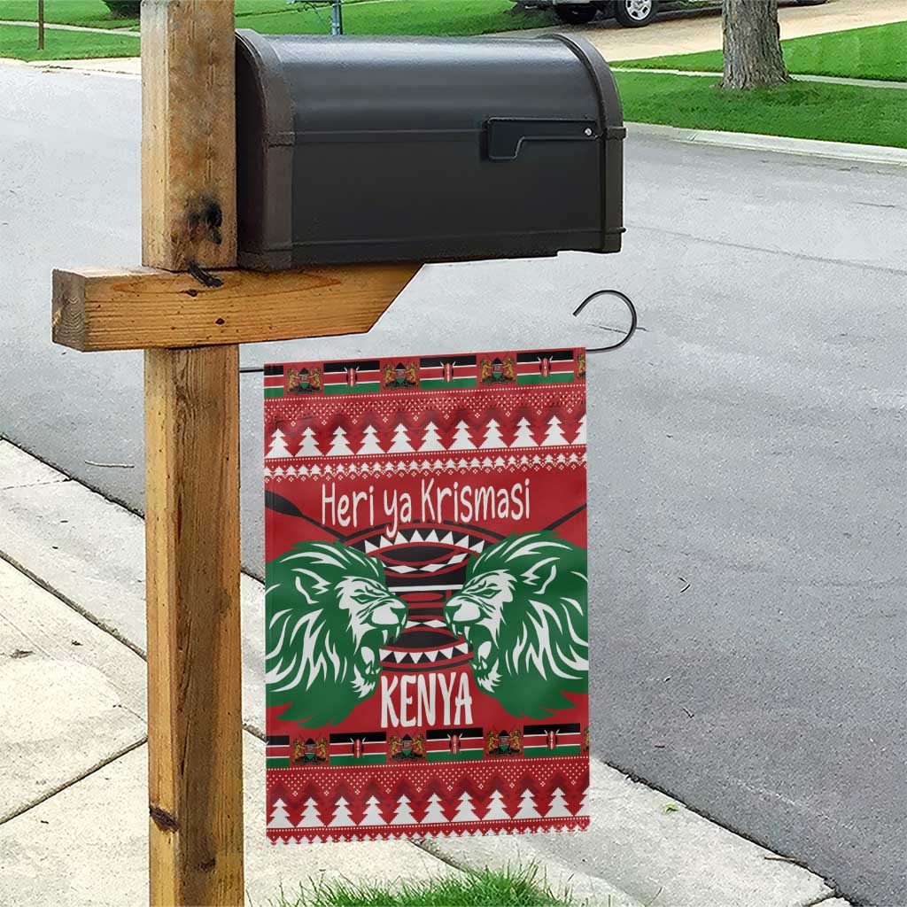 Afro Kenya Christmas Garden Flag Head Lion - Heri ya Krismasi LT18
