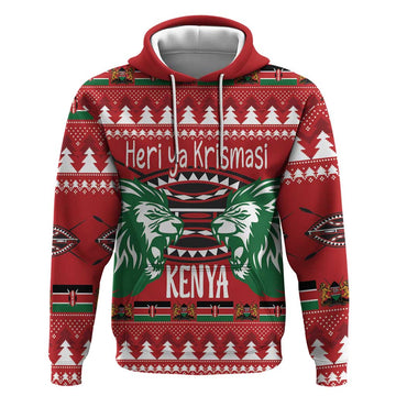 Kenya Christmas Lion Hoodie Heri ya Krismasi - Wewe pia LT18
