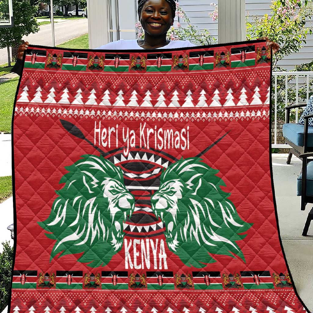 Afro Kenya Christmas Quilt Head Lion - Heri ya Krismasi LT18