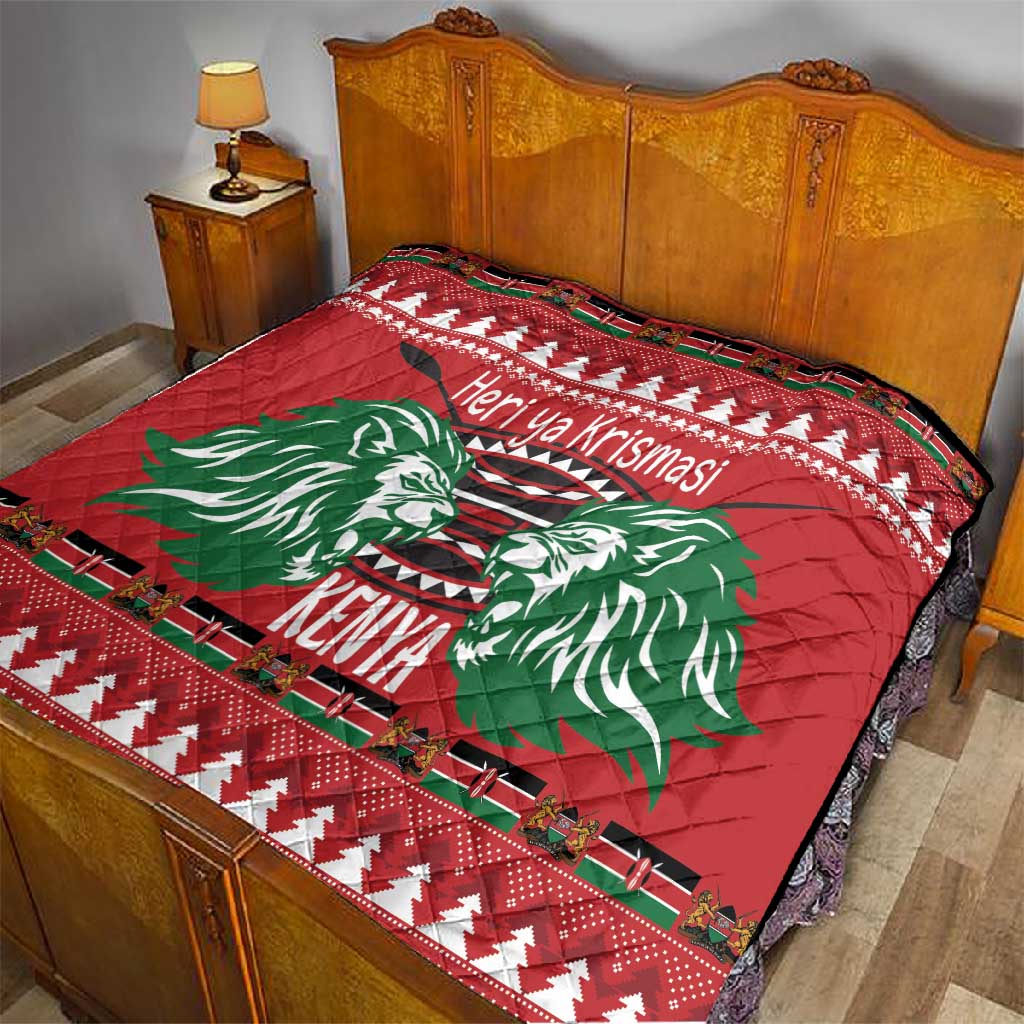 Afro Kenya Christmas Quilt Head Lion - Heri ya Krismasi LT18