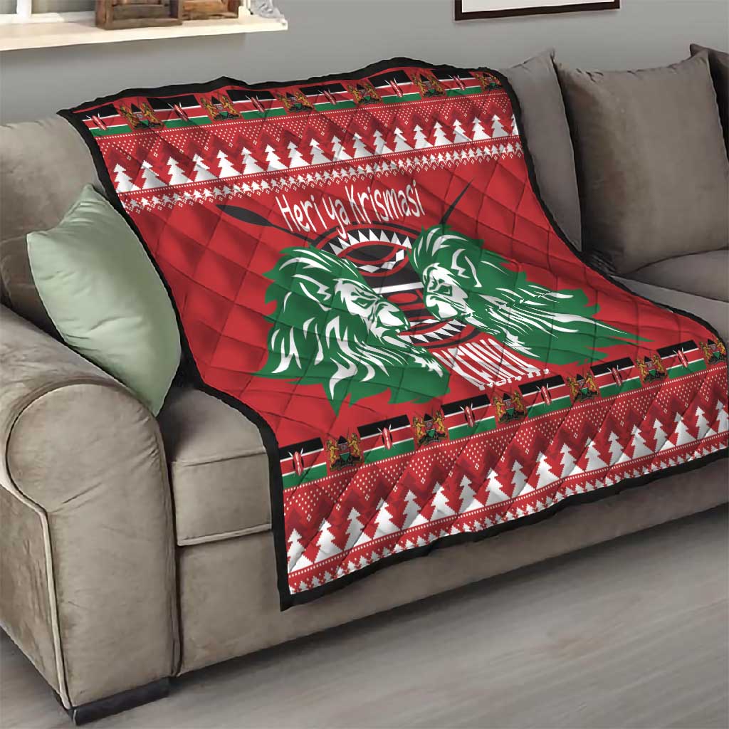 Afro Kenya Christmas Quilt Head Lion - Heri ya Krismasi LT18
