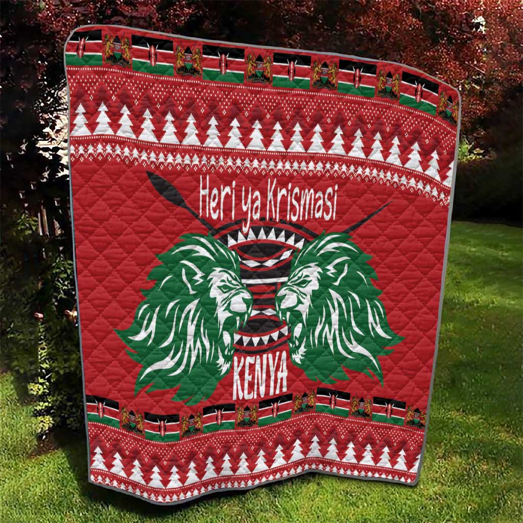 Afro Kenya Christmas Quilt Head Lion - Heri ya Krismasi LT18