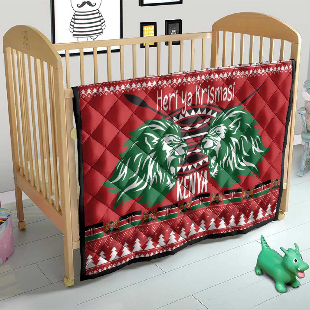 Afro Kenya Christmas Quilt Head Lion - Heri ya Krismasi LT18
