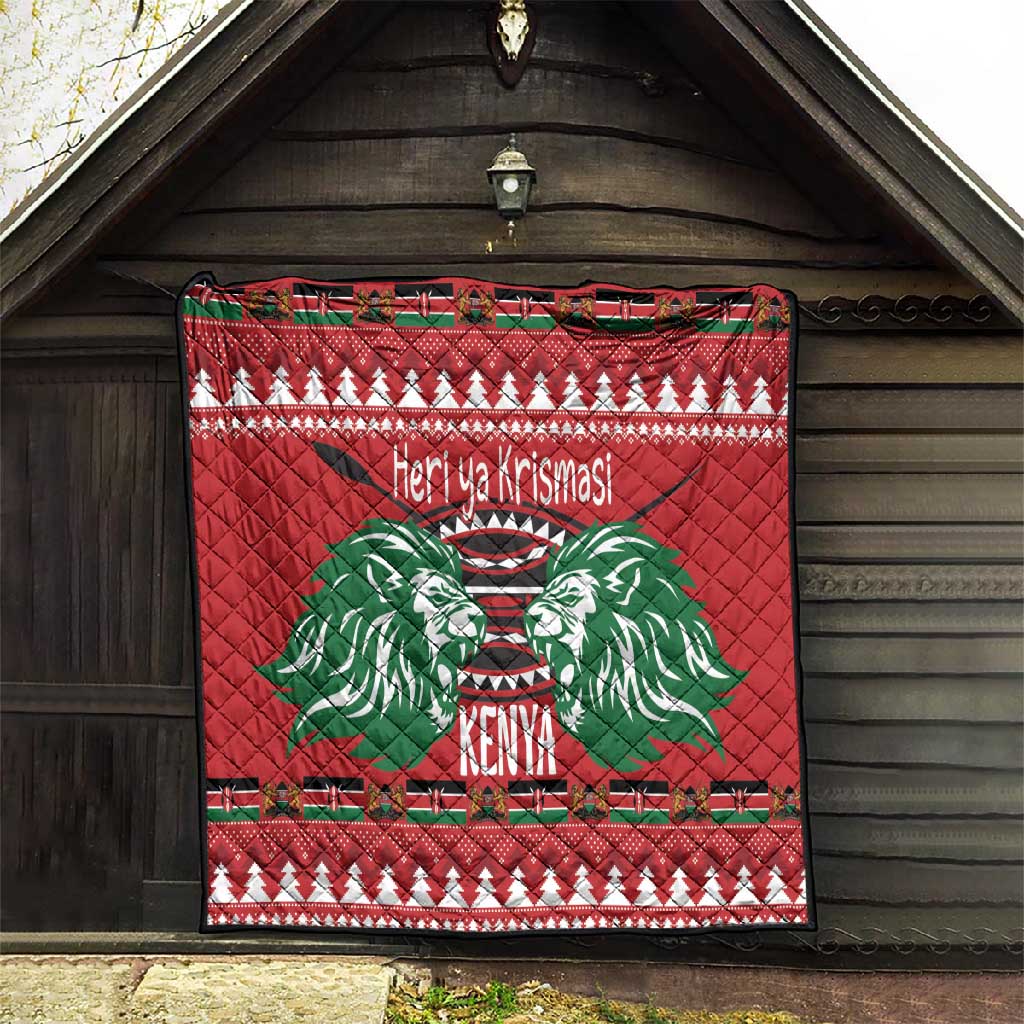 Afro Kenya Christmas Quilt Head Lion - Heri ya Krismasi LT18
