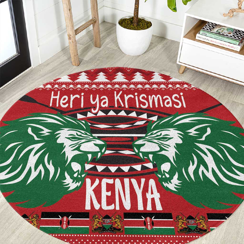 Afro Kenya Christmas Round Carpet Head Lion - Heri ya Krismasi LT18