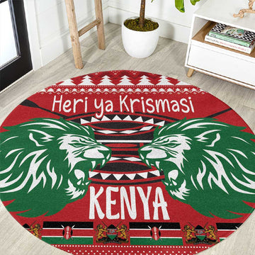 Afro Kenya Christmas Round Carpet Head Lion - Heri ya Krismasi LT18