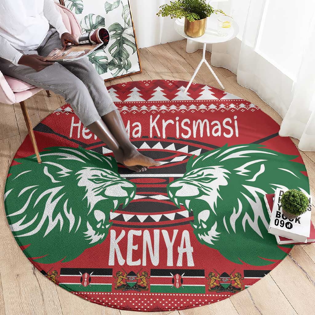 Afro Kenya Christmas Round Carpet Head Lion - Heri ya Krismasi LT18