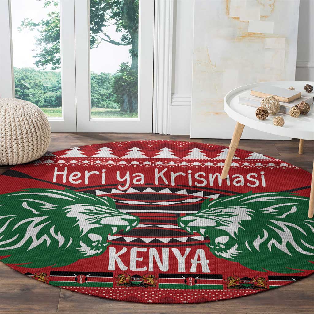 Afro Kenya Christmas Round Carpet Head Lion - Heri ya Krismasi LT18