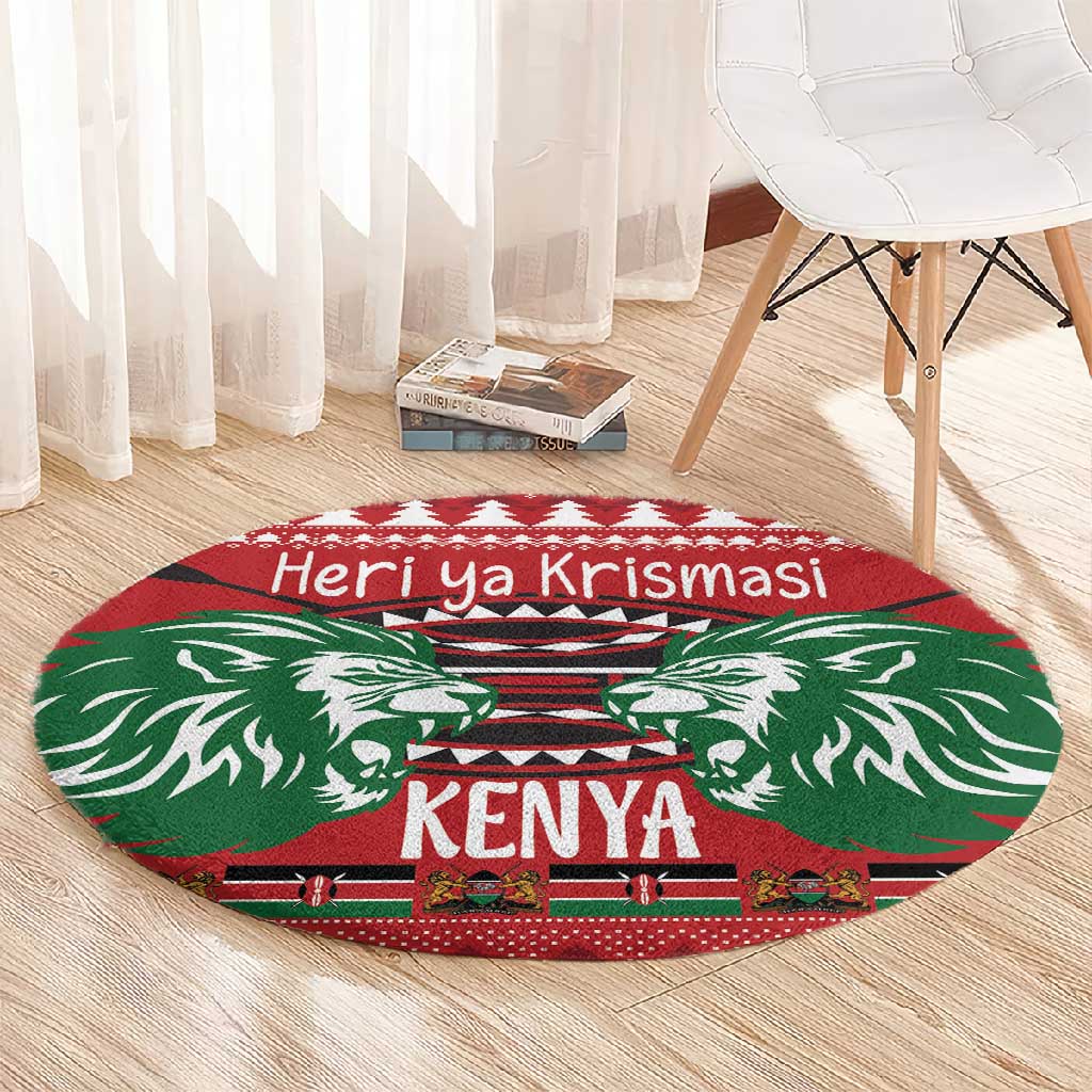 Afro Kenya Christmas Round Carpet Head Lion - Heri ya Krismasi LT18