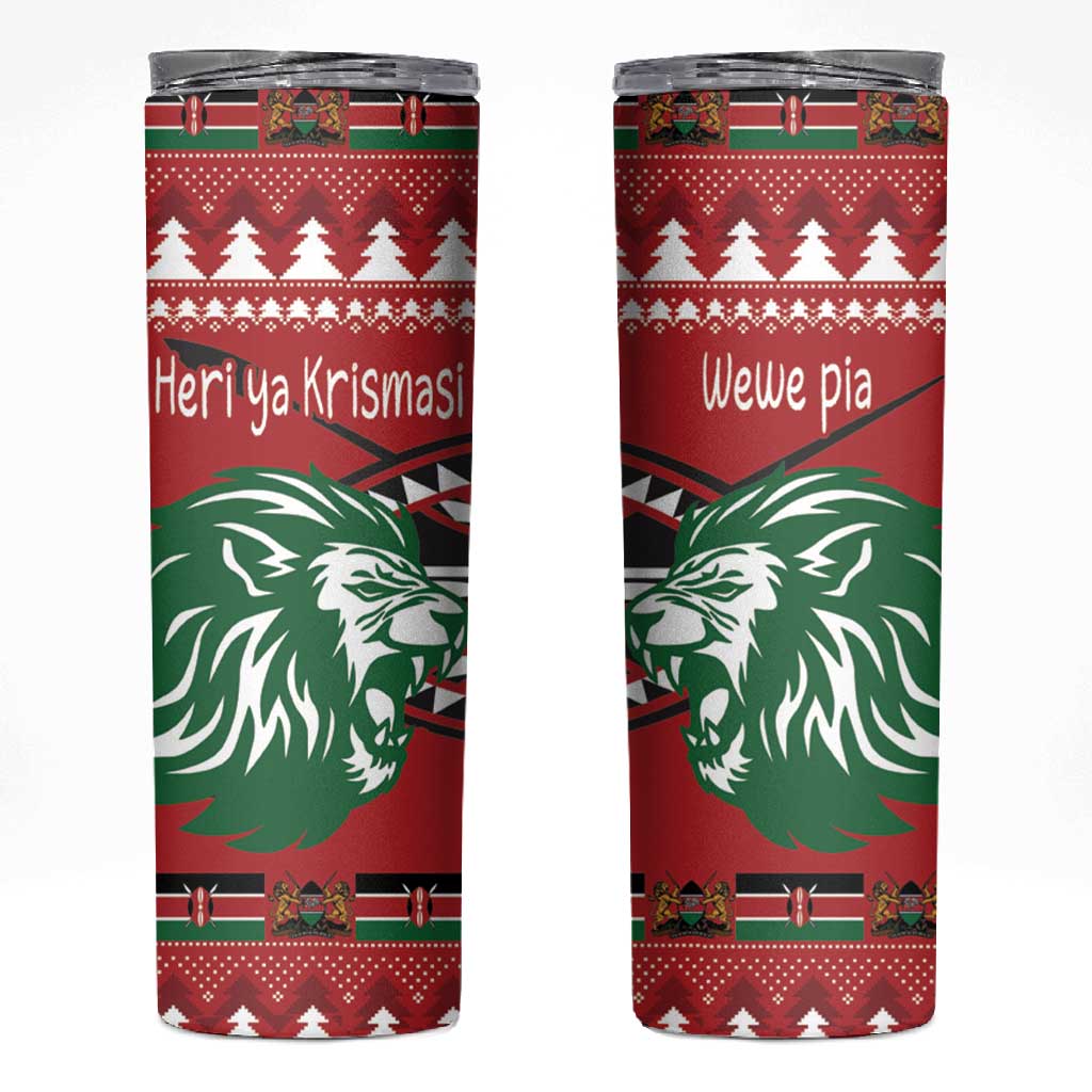 Afro Kenya Christmas Skinny Tumbler Head Lion - Heri ya Krismasi LT18