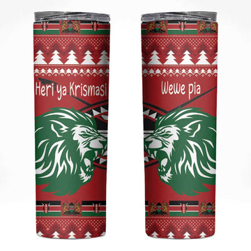 Afro Kenya Christmas Skinny Tumbler Head Lion - Heri ya Krismasi LT18