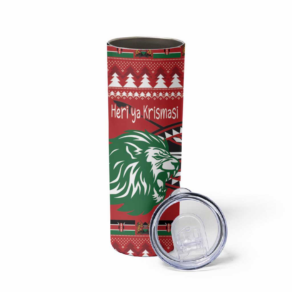 Afro Kenya Christmas Skinny Tumbler Head Lion - Heri ya Krismasi LT18