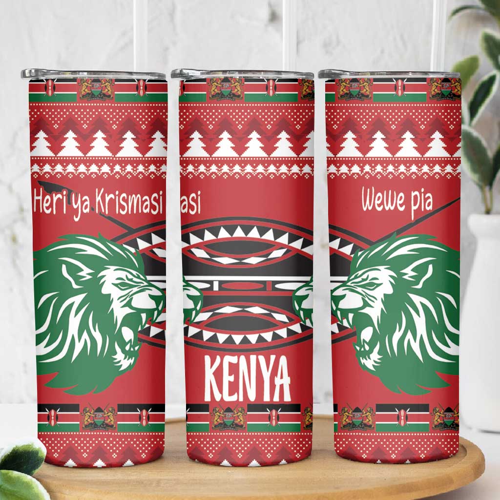 Afro Kenya Christmas Skinny Tumbler Head Lion - Heri ya Krismasi LT18