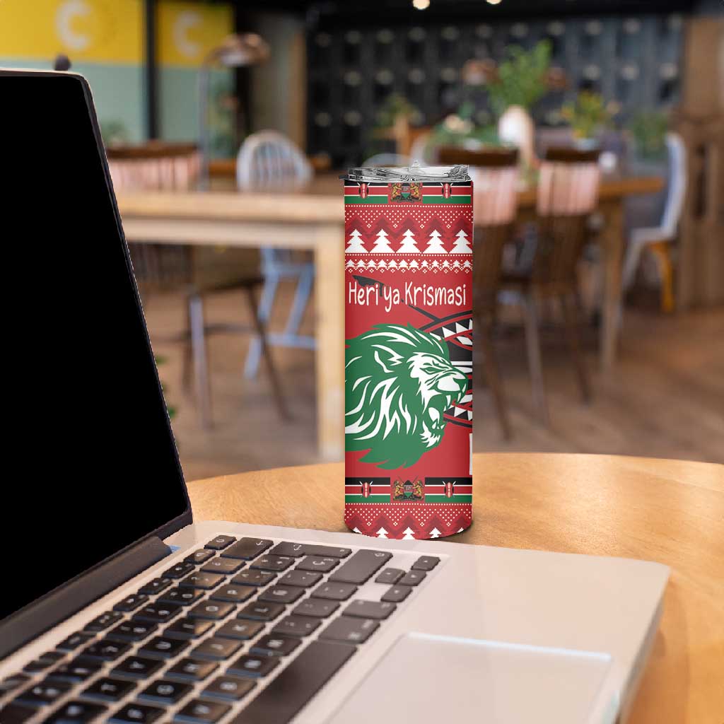 Afro Kenya Christmas Skinny Tumbler Head Lion - Heri ya Krismasi LT18
