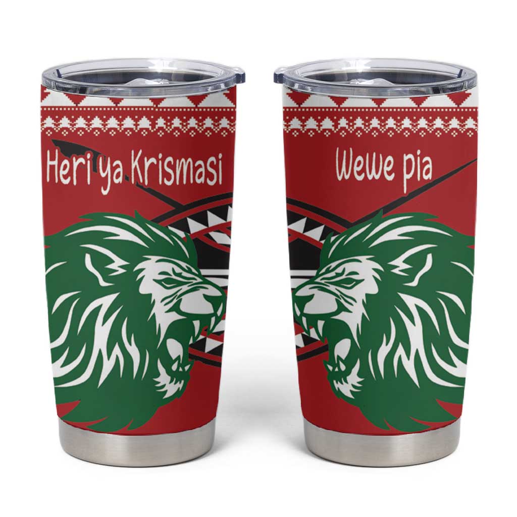 Afro Kenya Christmas Tumbler Cup Head Lion - Heri ya Krismasi LT18