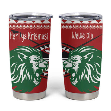 Afro Kenya Christmas Tumbler Cup Head Lion - Heri ya Krismasi LT18