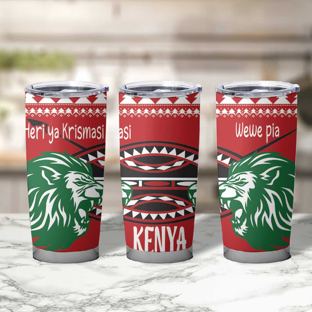 Afro Kenya Christmas Tumbler Cup Head Lion - Heri ya Krismasi LT18
