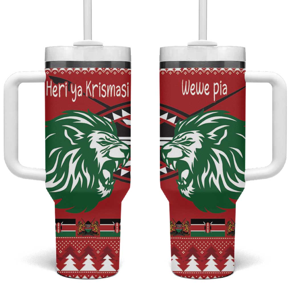 Afro Kenya Christmas Tumbler With Handle Head Lion - Heri ya Krismasi LT18