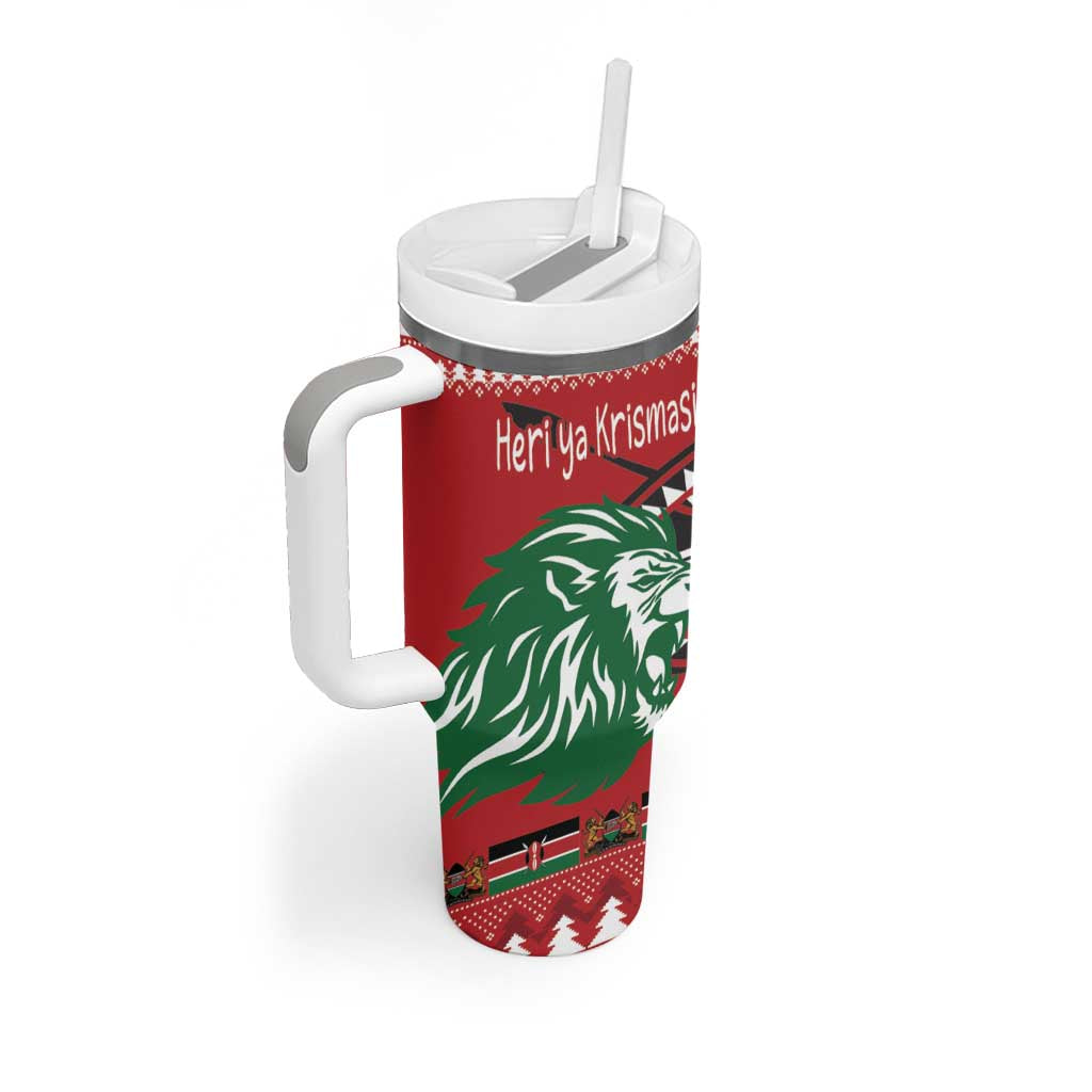 Afro Kenya Christmas Tumbler With Handle Head Lion - Heri ya Krismasi LT18