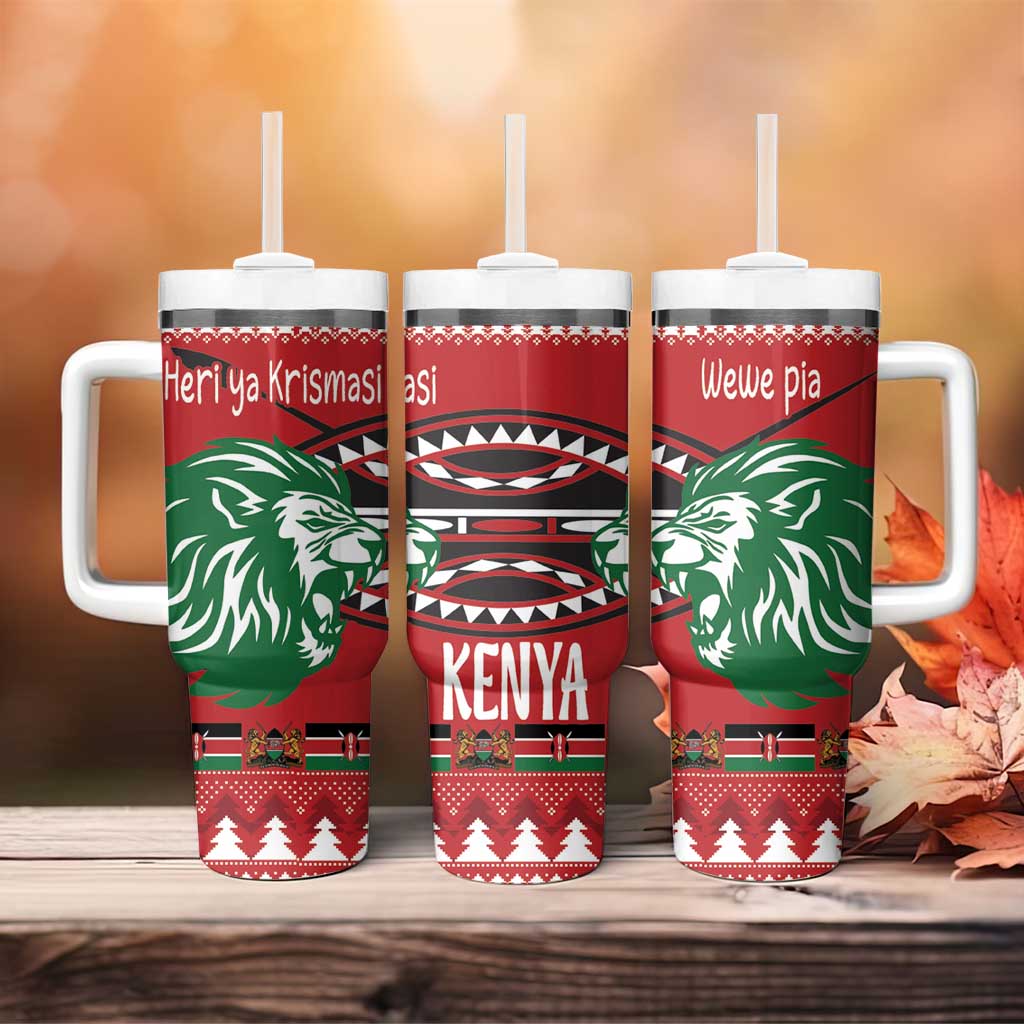 Afro Kenya Christmas Tumbler With Handle Head Lion - Heri ya Krismasi LT18
