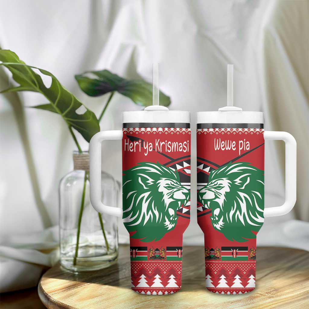 Afro Kenya Christmas Tumbler With Handle Head Lion - Heri ya Krismasi LT18