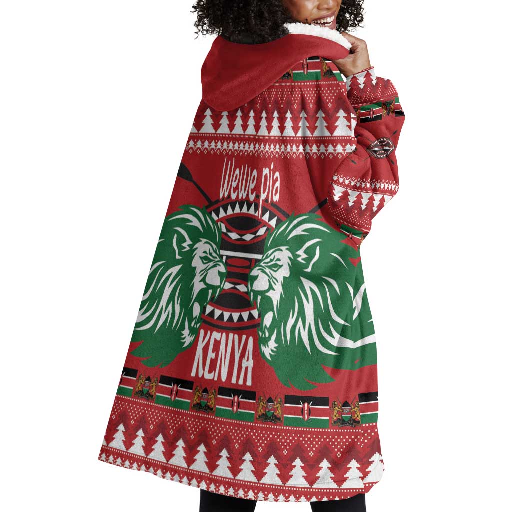 Afro Kenya Christmas Wearable Blanket Hoodie Head Lion - Heri ya Krismasi LT18