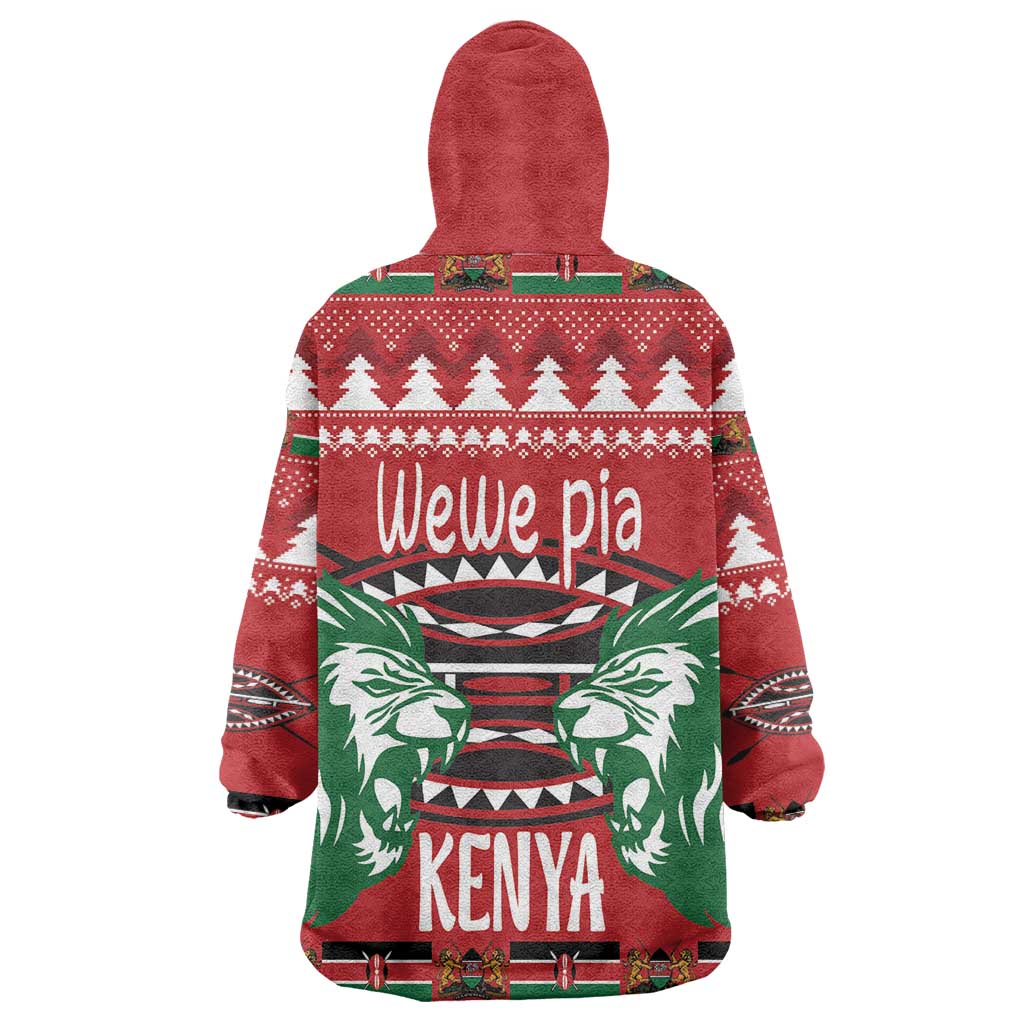 Afro Kenya Christmas Wearable Blanket Hoodie Head Lion - Heri ya Krismasi LT18