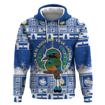 El Salvador Christmas Hoodie The Torogoz Cartoon With Coat Of Arms LT18