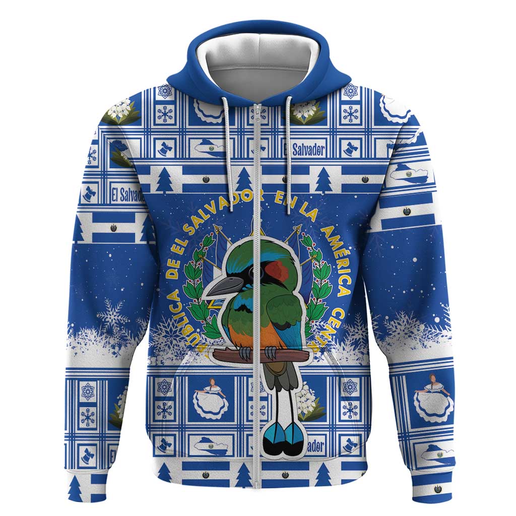 El Salvador Christmas Hoodie The Torogoz Cartoon With Coat Of Arms LT18