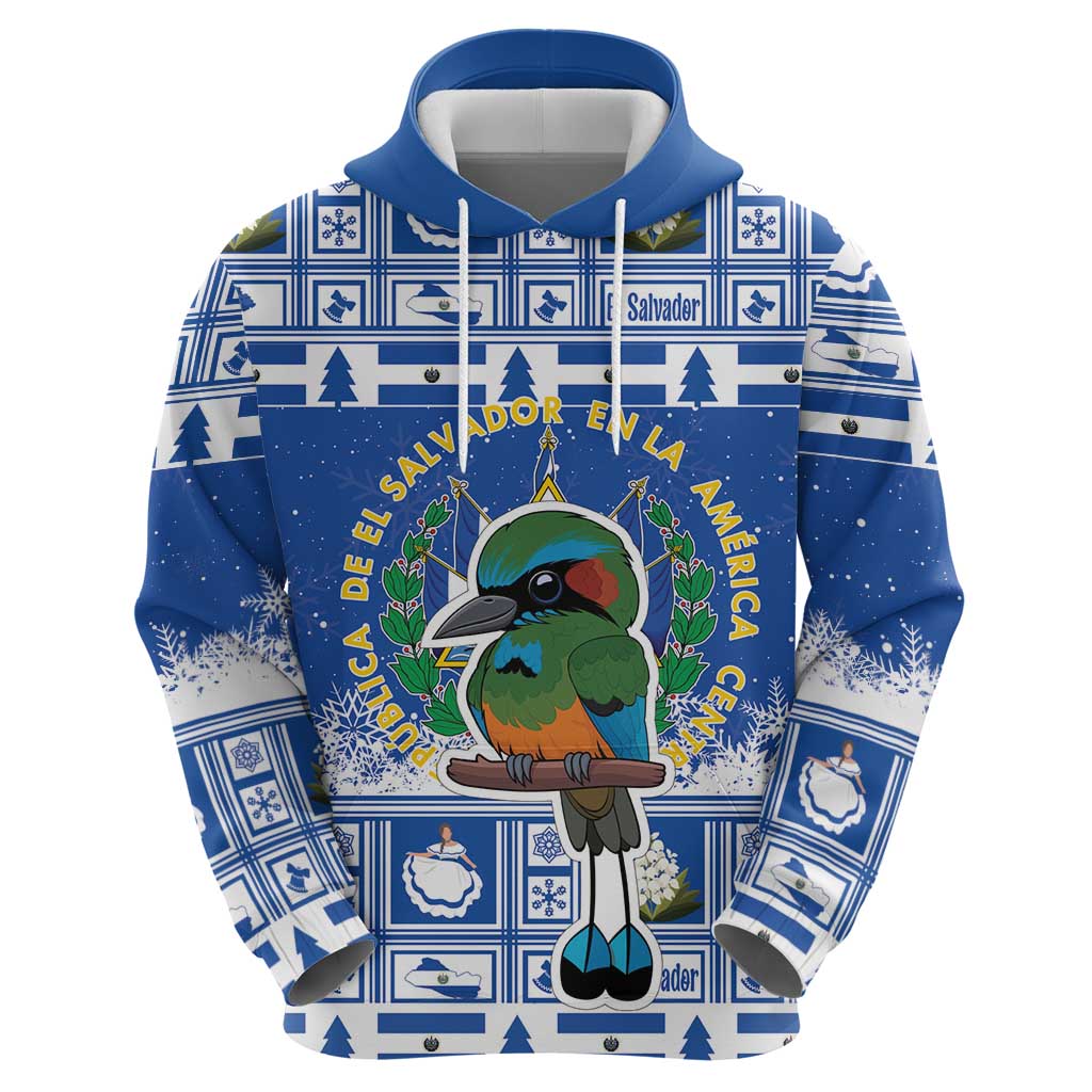 El Salvador Christmas Hoodie The Torogoz Cartoon With Coat Of Arms LT18