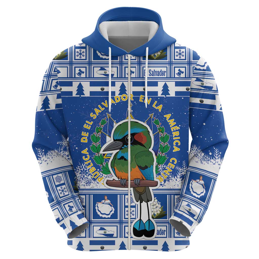 El Salvador Christmas Hoodie The Torogoz Cartoon With Coat Of Arms LT18