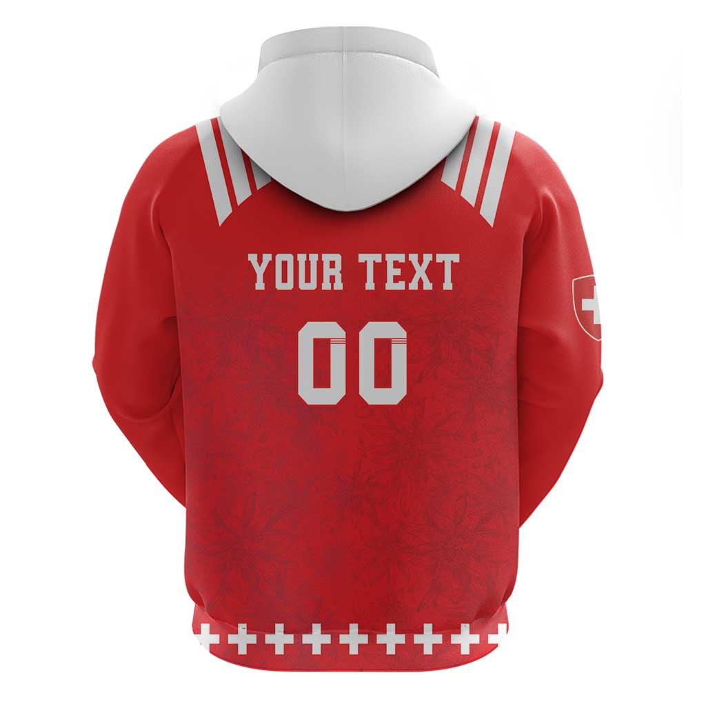 Custom Switzerland Rugby Hoodie Edelweis Pattern LT18
