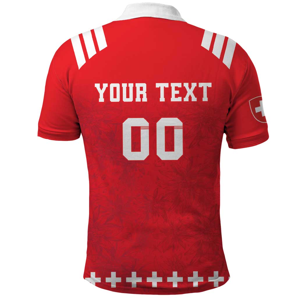 Custom Switzerland Rugby Polo Shirt Edelweis Pattern LT18