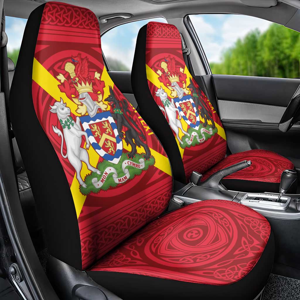 Personalized Anglesey Ynys Mon Car Seat Cover Map and Emblem Celtic Style LT19