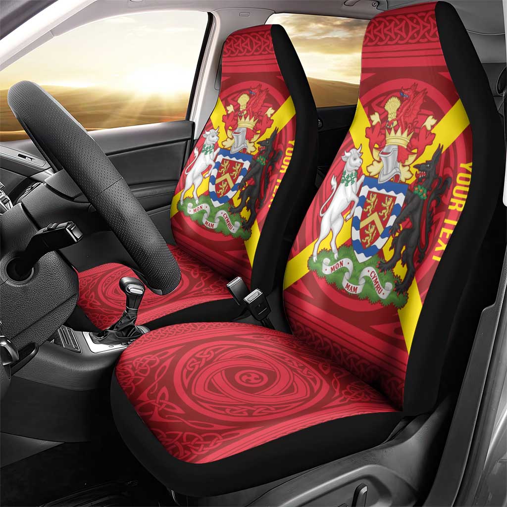 Personalized Anglesey Ynys Mon Car Seat Cover Map and Emblem Celtic Style LT19