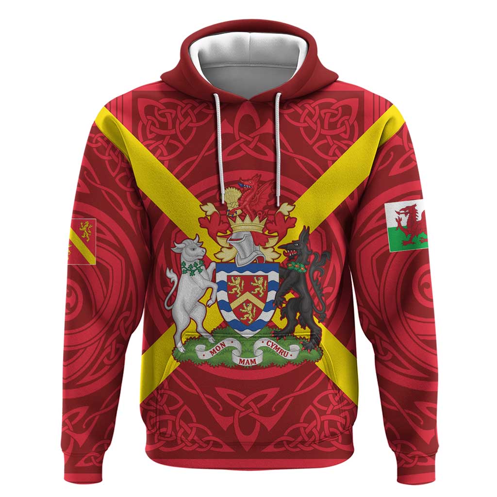 Personalized Anglesey Ynys Mon Hoodie Map and Emblem Celtic Style LT19