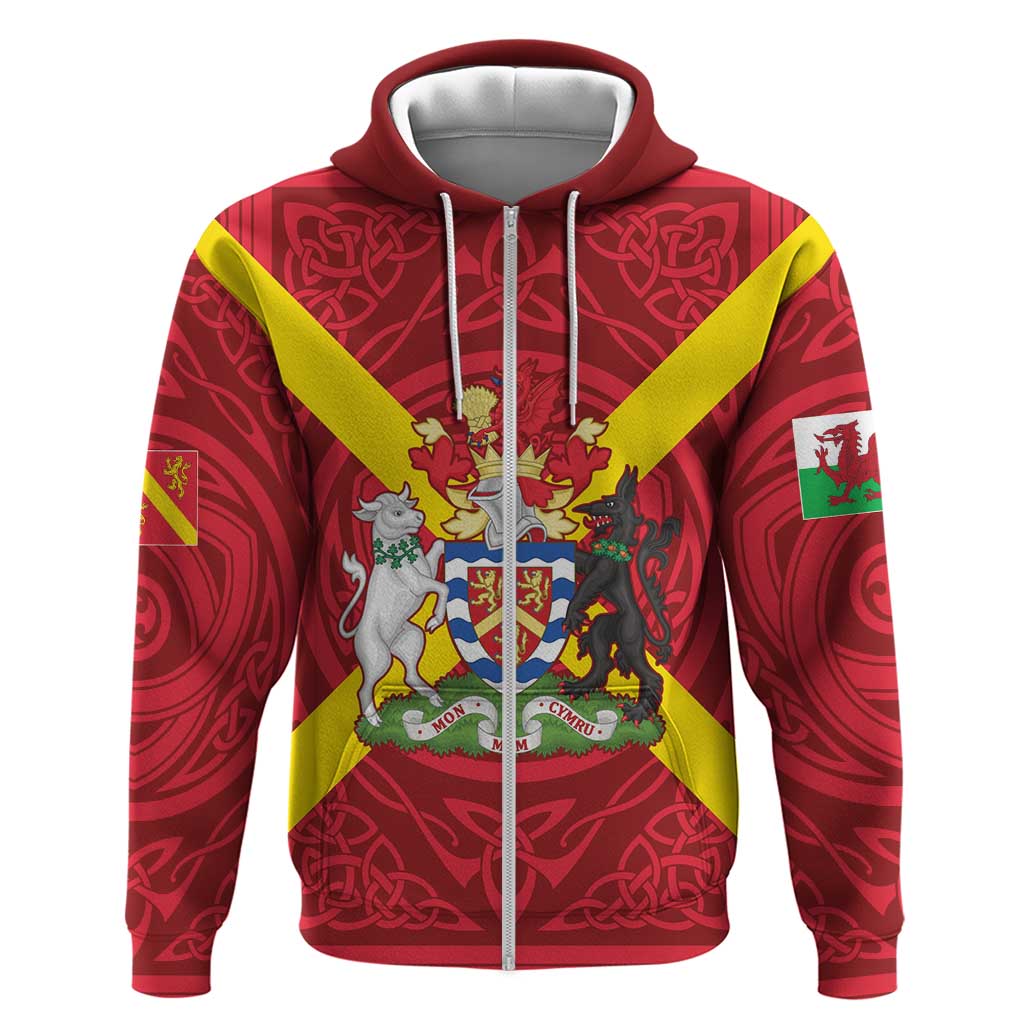 Personalized Anglesey Ynys Mon Hoodie Map and Emblem Celtic Style LT19