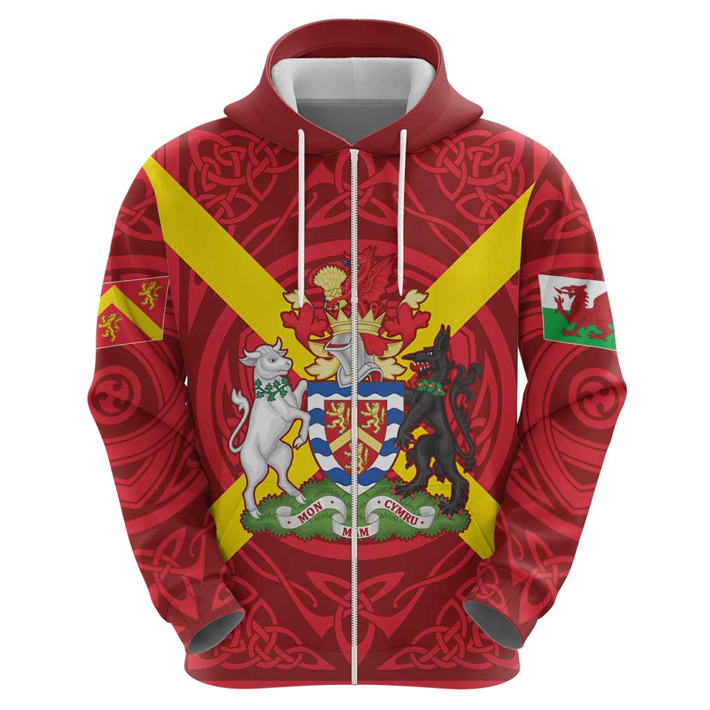 Personalized Anglesey Ynys Mon Hoodie Map and Emblem Celtic Style LT19